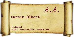 Amrein Albert névjegykártya